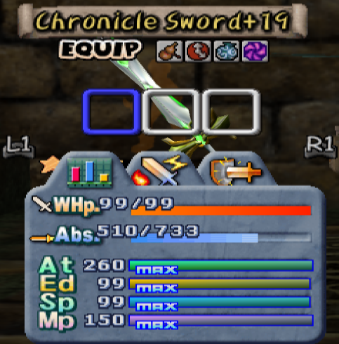 Chronicle Sword Max Stats